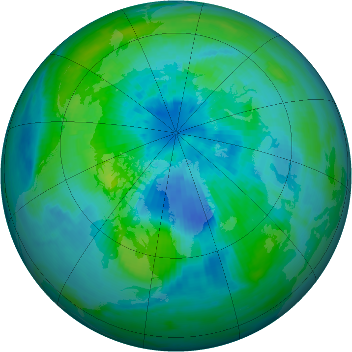Arctic ozone map for 24 September 1992